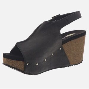 Volatile “Divison” Faux Leather Wedge Sandals